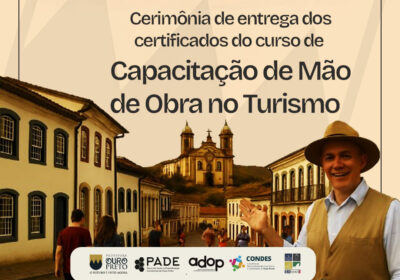Entrega de certificados do Curso de Mão de Obra do Turismo acontece nesta sexta em Cachoeira do Campo